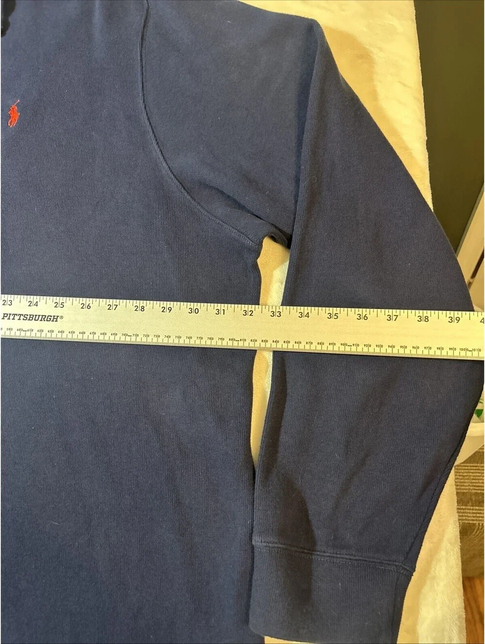 Polo Ralph Lauren Sweater Men's 4XLT Navy Blue Quarter Zip Pullover Mock neck